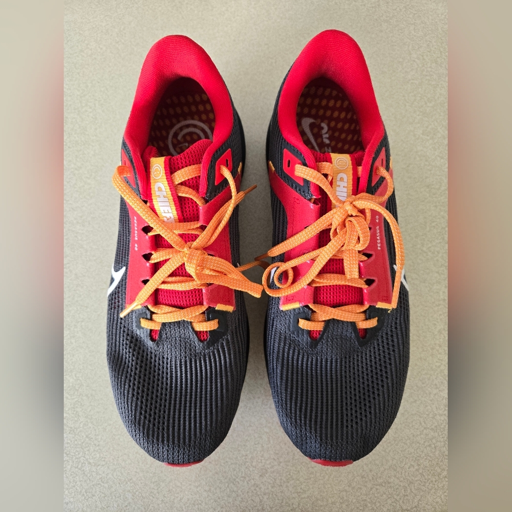 KC Chiefs Men's Black and Red Sneakers